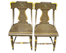 Load image into Gallery viewer, 19th C Antique Set of 6 New England Sheraton Fancy Paint Dining Chairs