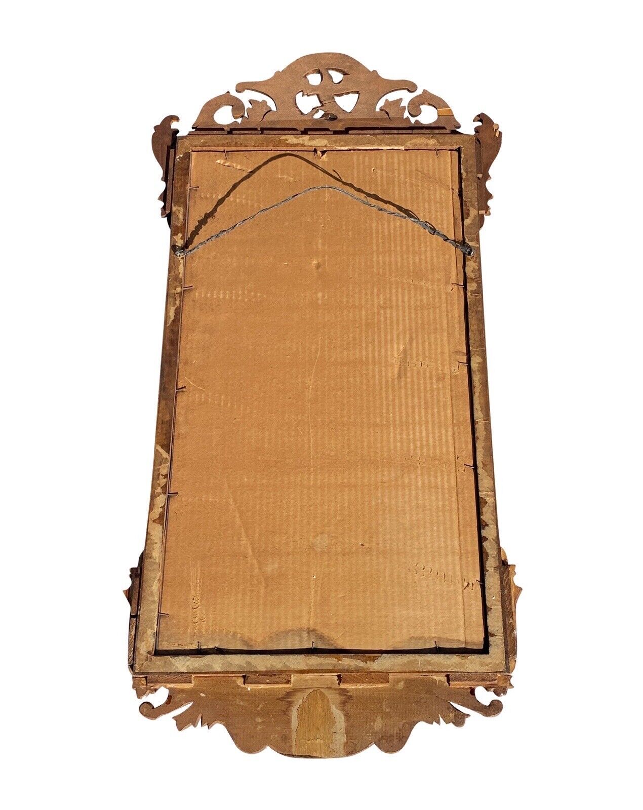 Antique Chippendale Style Tiger Maple Mirror With Carved Phoenix Crest