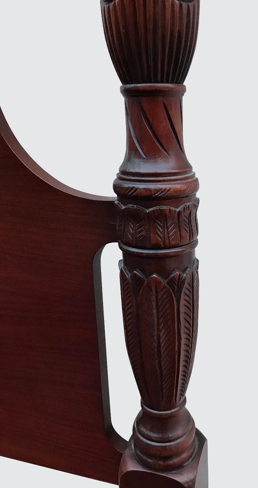 FEDERAL STYLED QUEEN SIZED RICE CARVED CHERRY FOUR POSTER CARVED BED