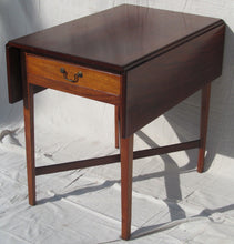 Load image into Gallery viewer, FINE 18TH CENTURY NEW ENGLAND CHIPPENDALE MAHOGANY PEMBROKE TABLE W/ X STRETCHER