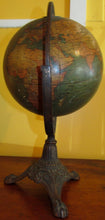 Load image into Gallery viewer, ANTIQUE W &amp; AK JOHNSON 8&quot; TERRESTRIAL GLOBE ON ORIGINAL STAND