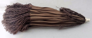 ANTIQUE VICTORIAN DOLLS PARASOL WITH SILK SHADE - WONDERFUL CARVING WORK
