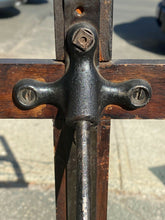 Load image into Gallery viewer, 19TH C ANTIQUE VICTORIAN CAST IRON &amp; OAK ADJUSTABLE MUSIC / DICTIONARY STAND