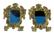 Load image into Gallery viewer, 18th C Pair of Antique Dutch Embossed Brass Repousse Wall Mirrors Dated 1747