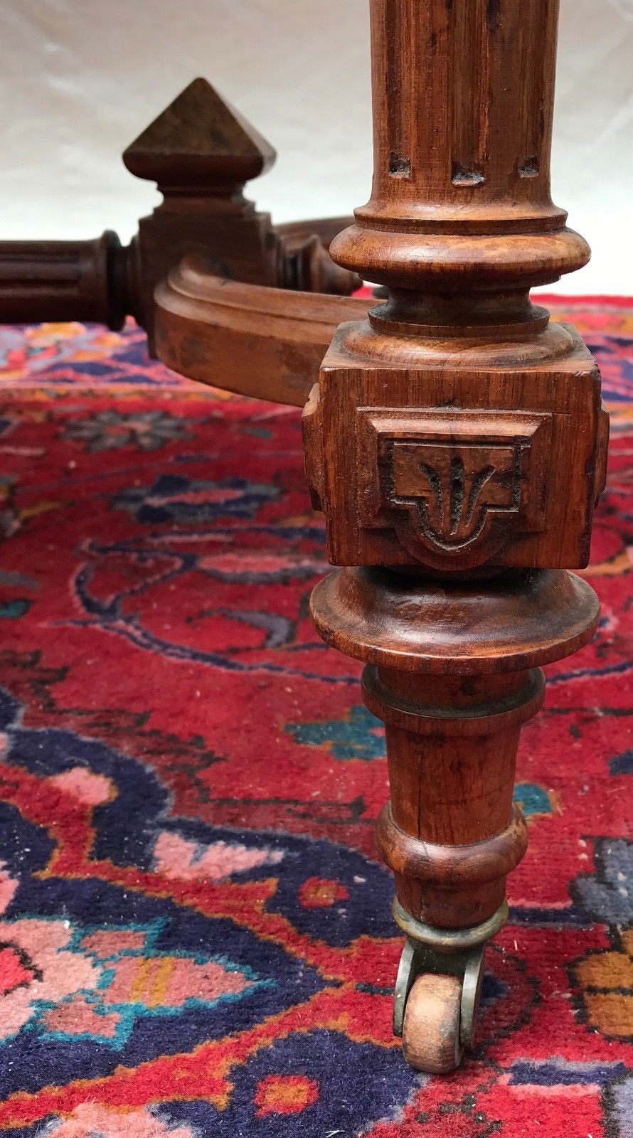 LARGE VICTORIAN MARBLE TOPPED CENTER TABLE ATTRIBUTED TO THOMAS BROOKS