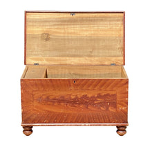 Load image into Gallery viewer, 19th C Antique Vermont Grain Painted Blanket Chest / Blanket Box