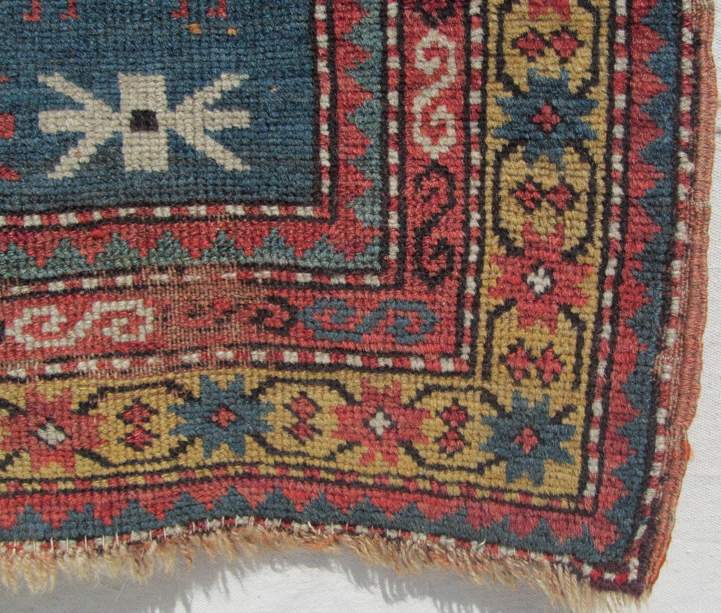 ANTIQUE CAUCASIAN KAZAK ESTATE CARPET 4'7" x 3'1" - FASCINATING SPECIMEN