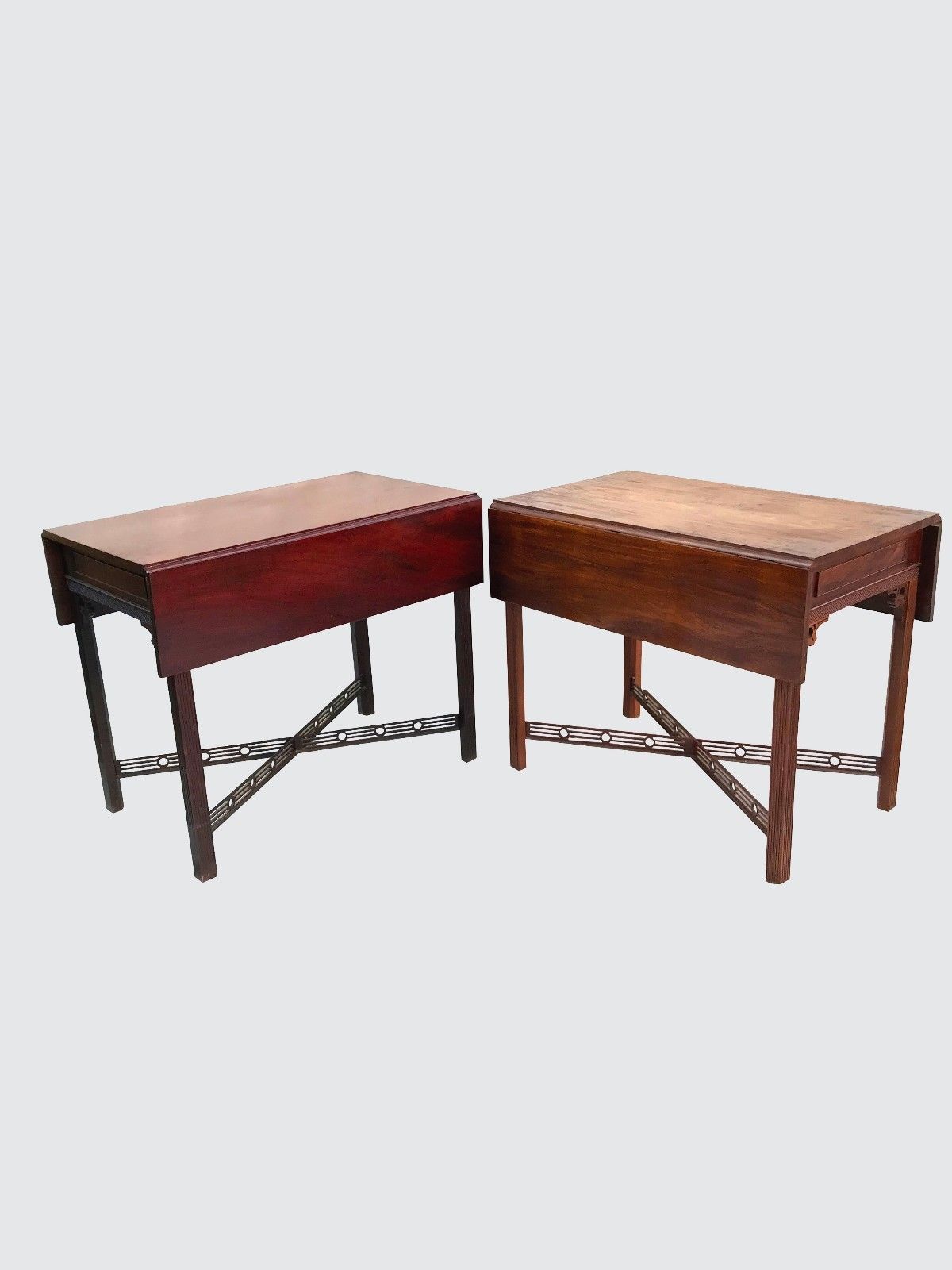 PAIR- EXCEPTIONALLY FINE TOWNSHEND GOODARD STYLE PEMBROKE TABLES BY ISRAEL SACKS