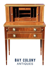 Load image into Gallery viewer, 20th C Federal Antique Style Mahogany Tambour Ladies Secretary Desk
