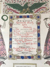 Load image into Gallery viewer, FINELY PAINTED FOLK ART DECORATED BRIGHTLY COLORED 1847 FRAKTUR OF THOMAS MONROE