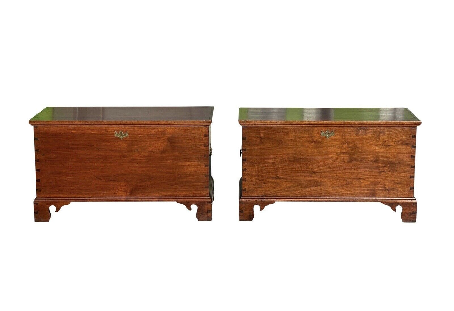 Pair of Queen Anne Style Pennsylvania Walnut Blanket Chests With Secret Interior