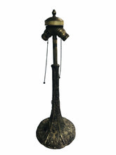 Load image into Gallery viewer, EARLY 20TH C ANTIQUE SIGNED RAINAUD SLAG GLASS PANEL LAMP ~JAPANESE GARDEN SCENE