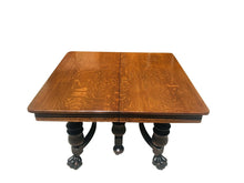 Load image into Gallery viewer, 19TH C ANTIQUE VICTORIAN CARVED OAK DINING ROOM / BANQUET TABLE ~ 9.5 + FEET