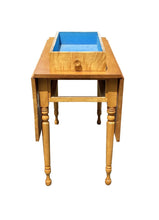 Load image into Gallery viewer, Vintage Federal Style Tiger Maple Dropleaf Dining Table With Rare Single Drawer