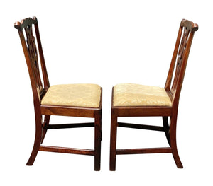 18th C Antique Pair of Chippendale Mahogany Side Chairs