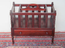 Load image into Gallery viewer, VINTAGE CHIPPENDALE STYLE MAHOGANY CANTERBURY WITH DRAWER