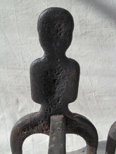 Load image into Gallery viewer, 18TH CENTURY PUDDLE CAST FEMALE FORM ANDIRONS ATTRIBUTED TO JOSEPH WEBB BOSTON