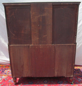 CIRCA 1800 NEW HAMPSHIRE COASTAL LADIES DESK IN B.E.MAPLE & QUILTED CHERRY