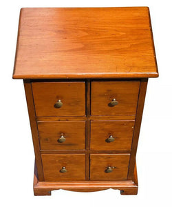 19TH C ANTIQUE QUEEN ANNE PENNSYLVANIA 6 DRAWER SPICE CHEST / CABINET