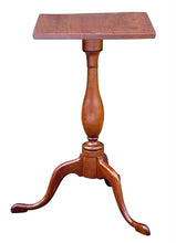 Load image into Gallery viewer, 19th C Antique Queen Anne Connecticut Cherry Candle Stand / End Table