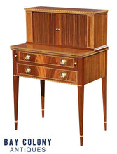 Load image into Gallery viewer, 20th C Federal Antique Style Mahogany Tambour Ladies Secretary Desk