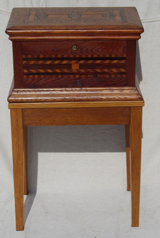 EXCELLENT LARGE 19TH CENTURY INLAID JEWELRY CHEST ON FRAME-THE VERY BEST QUALITY