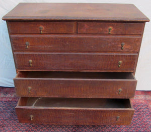 18TH CENTURY CHIPPENDALE RHODE ISLAND BLANKET CHEST IN SPONGE PAINT DECORATION