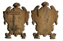 Load image into Gallery viewer, 18th C Pair of Antique Dutch Embossed Brass Repousse Wall Mirrors Dated 1747