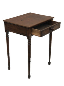 19TH C ANTIQUE SOUTHERN WALNUT SHERATON WORK TABLE ~~ NIGHT STAND / END TABLE