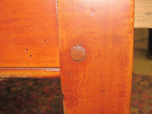 18TH CENTURY PA PEGGED TOP QUEEN ANNE TAVERN TABLE IN OLD RED PAINT FINISH