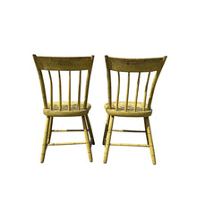 Load image into Gallery viewer, Pair of Antique Windsor Thumbback Birdcage Side Chairs in Original Paint Surface