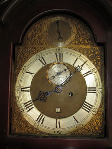18TH CENTURY CHIPPEDALE PERIOD TALL CASE CLOCK WITH BRASS SAM WERNE MOVEMENT