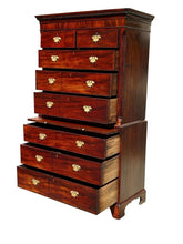 Load image into Gallery viewer, 18TH C ANTIQUE GEORGIAN MAHOGANY CHEST ON CHEST / DRESSER ~ TALL CHEST / HIGHBOY