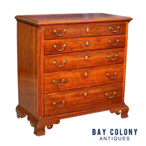 18th C Antique Pennsylvania Walnut Chippendale Semi Tall Chest / Dresser