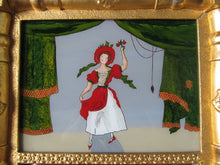 Load image into Gallery viewer, SHERATON PERIOD REVERSE GLASS PAINTED TWO PART MIRROR POWERFUL GOLD GILT FRAME