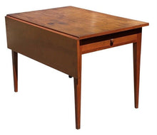 Load image into Gallery viewer, 19TH C ANTIQUE FEDERAL PERIOD CHERRY HEPPLEWHITE DROP LEAF BAKERS TABLE