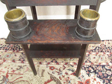 Load image into Gallery viewer, ARTS &amp; CRAFTS MISSION OAK TALL CASE CLOCK WITH TINY OAK BUCKETS -ORIGINAL FINISH
