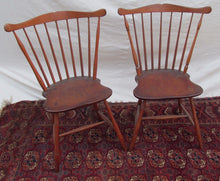 Load image into Gallery viewer, REMARKABLE PAIR OF RARE FEDERAL PERIOD WINDSOR FAN BACK CHAIRS