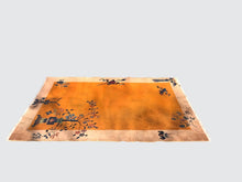 Load image into Gallery viewer, ANTIQUE VERY ATTRACTIVE CHINESE ART DECO CARPET WITH VERY RARE GOLD PROGRAM
