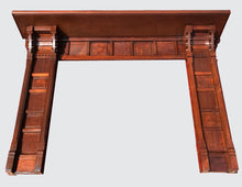 Load image into Gallery viewer, EXCELLENT VICTORIAN BLACK WALNUT MANTLE - FINELY PANELED WITH  FRIEZE CARVING