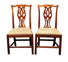 Load image into Gallery viewer, 18th C Antique Pair of Chippendale Mahogany Side Chairs