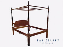 Load image into Gallery viewer, 20TH C HENKEL HARRIS QUEEN SIZE MAHOGANY RICE CARVED PLANTATION TESTER BED