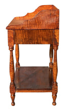 Load image into Gallery viewer, Late 18th Century Antique Sheraton Tiger Maple 2 Drawer Server / Console Table