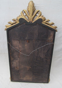 VICTORIAN ROCOCO STYLE ROSEWOOD MIRROR WITH GOLD GILT FLORAL CREST - 62" TALL