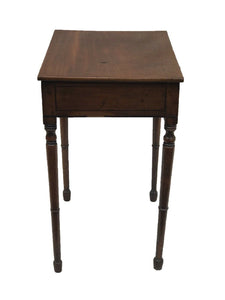 19TH C ANTIQUE SOUTHERN WALNUT SHERATON WORK TABLE ~~ NIGHT STAND / END TABLE