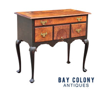 Load image into Gallery viewer, 20th C Queen Anne Antique Style Fan Carved New England Lowboy / Dressing Table