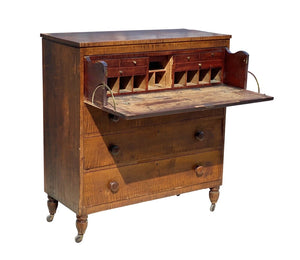 Federal Tiger Maple Country Butler's Desk in Original Surface Circa 1790 - 1810