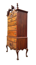 Load image into Gallery viewer, Antique Chippendale Style Mahogany Shell Carved Highboy on Ball &amp; Claw Feet