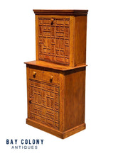 Load image into Gallery viewer, Antique Arts &amp; Crafts Oak Liquor Cabinet With Geometric Panel Doors - Rare Size