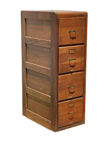 Antique Oak Wood File Cabinet - Library Bureau Sole Makers